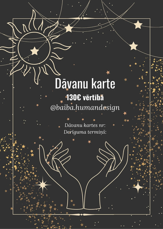Dāvanu karte 130€ vērtībā
